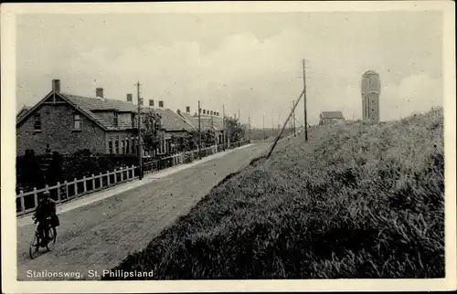 Ak Sint Philipsland Zeeland, Stationsweg