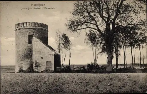 Ak Herwijnen Gelderland Niederlande, Kasteel Wadenstein, Turm