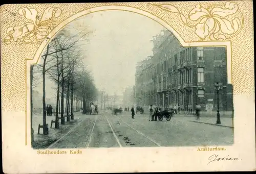 Passepartout Ak Amsterdam Nordholland Niederlande, Stadhouders Kade