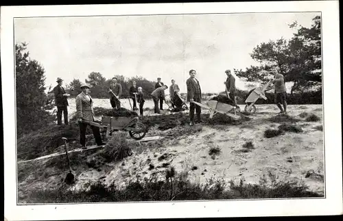 Ak Soestduinen Soest Utrecht Niederlande, Sanatorium Zonnegloren, Patienten bei der Arbeit