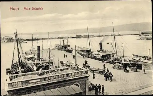 Ak Rijeka Fiume Kroatien, Hafen, Dampfer Velebit