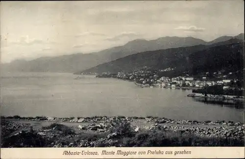 Ak Volosca Opatija Kroatien, Monte Maggiore von Preluka aus gesehen