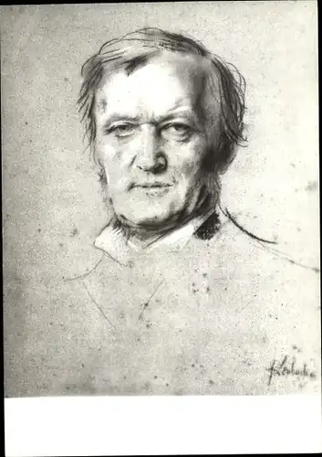 Künstler Ak Lenbach, Franz, Komponist, Dramatiker und Dichter Richard Wagner