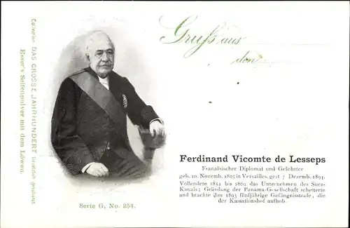 Ak Ferdinand Vicomte de Lesseps, Französischer Diplomat und Gelehrter, Reklame, Esser's Seifenpulver