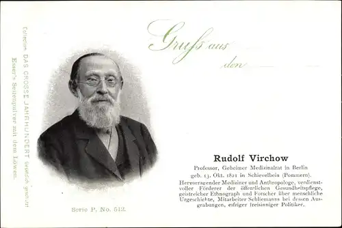 Ak Rudolf Virchow, Professor, Geheimer Medizinalrat in Berlin, Werbung Esser's Seifenpulver