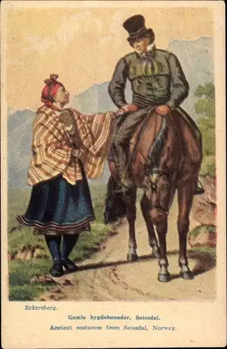 Künstler Ak Eckersberg, Antike Kostüme aus Setesdal