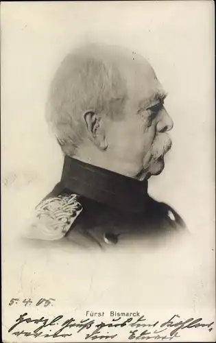 Ak Fürst Otto von Bismarck, Profilportrait