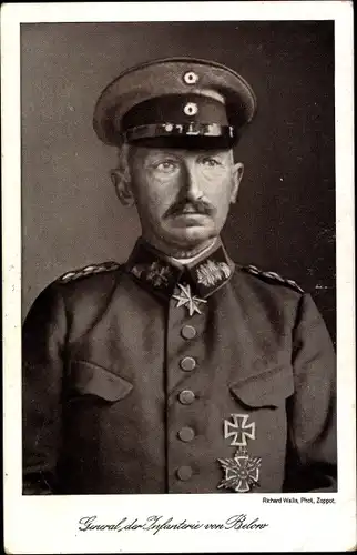 Ak General der Infanterie von Below, Portrait in Uniform