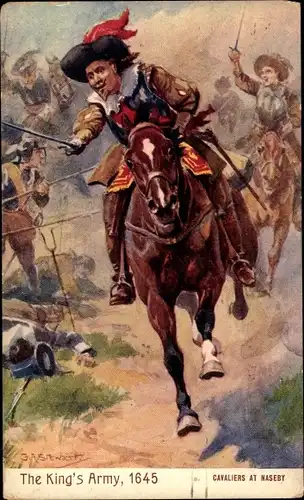 Künstler Ak The King's Army 1645, Cavaliers at Naseby