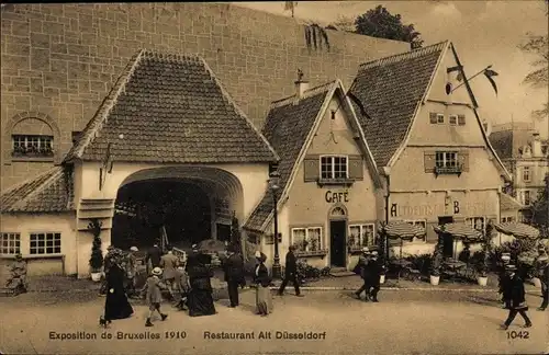 Ak Bruxelles Brüssel, Exposition Universelle 1910, Restaurant Alt Düsseldorf