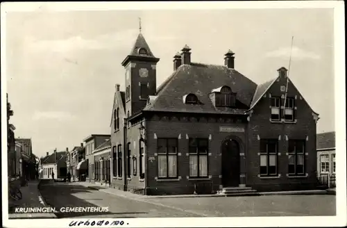 Ak Kruiningen Zeeland, Gemeentehuis