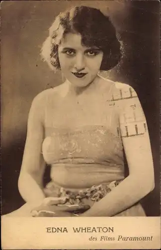 Ak Schauspielerin Edna Wheaton, Portrait