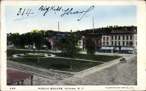 Ak Hudson New York USA, öffentlicher Platz