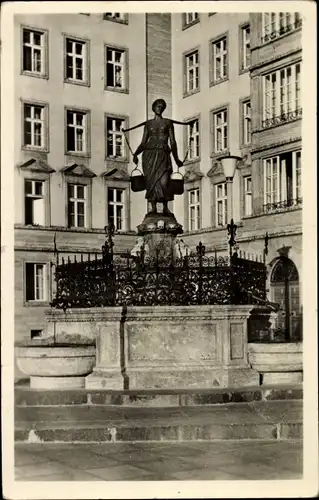 Ak Leipzig in Sachsen, Mägdebrunnen, Roßplatz