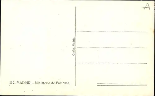 Ak Madrid, Spanien, Ministerium für öffentliche Arbeiten