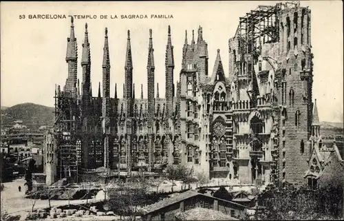 AK Barcelona Katalonien Spanien, Tempel der Sagrada Familia