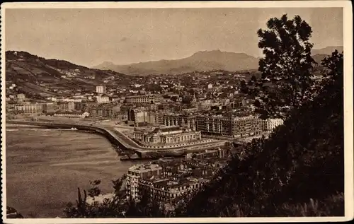 Ak Donostia San Sebastián Baskenland, Blick vom Berg Urgull