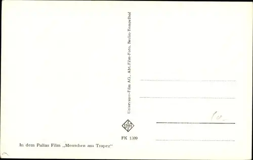 Ak Schauspielerin Michele Morgan, Menschen am Trapez, Portrait, Autogramm