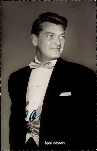 Ak Schauspieler Jean Marais, Portrait im Anzug, Autogramm