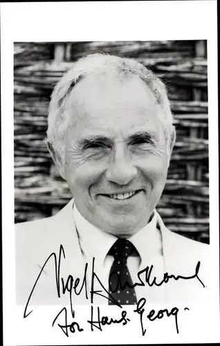 Foto Schauspieler Nigel Hawthorne, Portrait, Autogramm