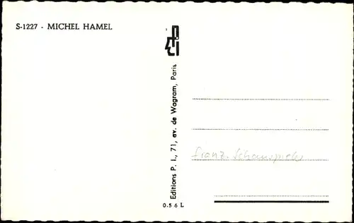 Ak Schauspieler Michel Hamel, Portrait, Autogramm