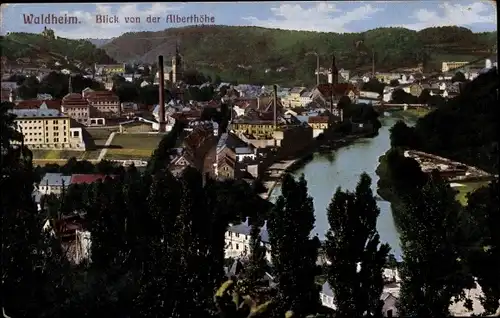 Ak Waldheim in Sachsen, Blick von der Alberthöhe aus