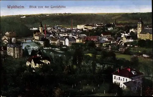 Ak Waldheim in Sachsen, Blick von der Carolahöhe aus