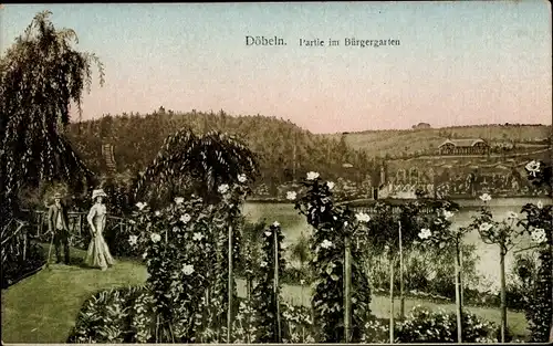 Ak Döbeln in Sachsen, Bürgergarten