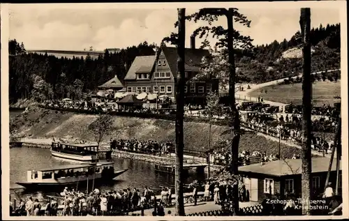 Ak Kriebstein Sachsen, Gaststätte Talsperre, Zschopau Talsperre