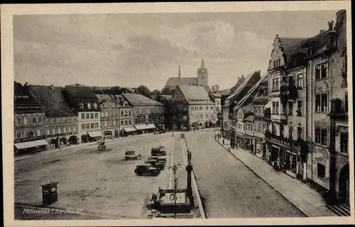 Ak Mittweida in Sachsen, Markt, Kirche, Geschäftshäuser