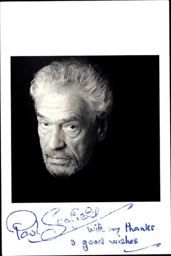 Ak Schauspieler Paul Scofield, Portrait, Autogramm