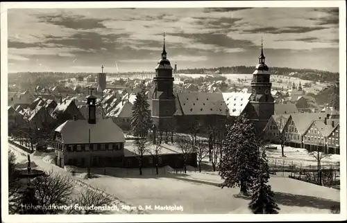 Ak Freudenstadt im Schwarzwald, Marktplatz, Winter