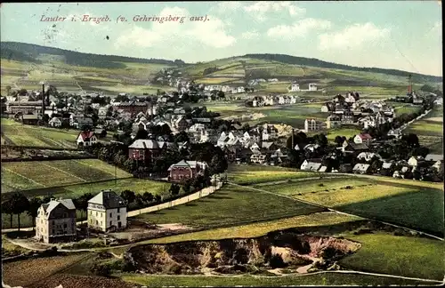 Ak Lauter Bernsbach im Erzgebirge Sachsen, Totalansicht, Gehringsberg