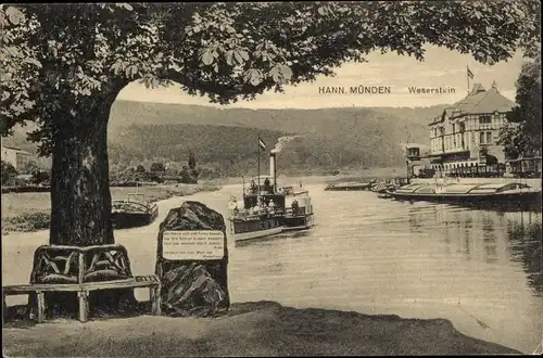 Ak Hann. Münden in Niedersachsen, Weserstein