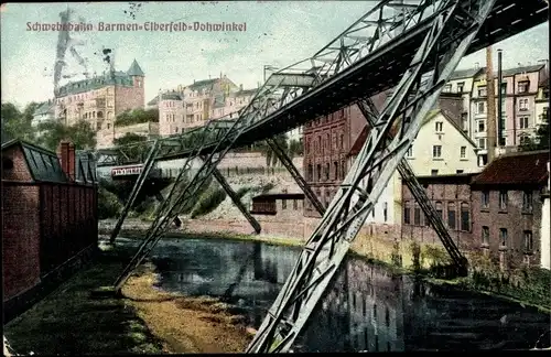 Ak Barmen Wuppertal, Schwebebahn Barmen-Elberfeld-Vohwinkel