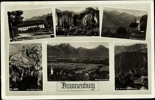 Ak Brannenburg in Oberbayern, Panorama, Berge