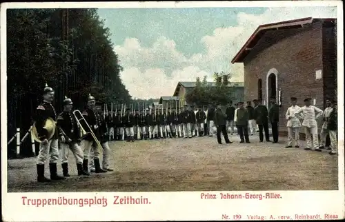 Ak Zeithain in Sachsen, Truppenübungsplatz, Prinz Johann-Georg-Allee