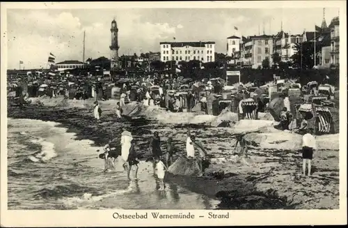 Ak Ostseebad Warnemünde Rostock, Strand