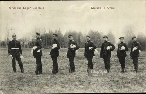 Ak Lagerlechfeld Graben Schwaben, Truppenübungsplatz Lager Lechfeld, Marsch in Arrest