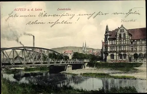 Ak Alfeld an der Leine, Leinebrücke