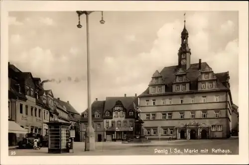 Ak Penig in Sachsen, Markt, Rathaus