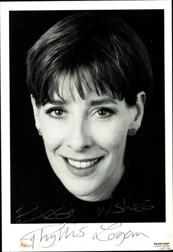 Foto Schauspielerin Phyllis Logan, Portrait, Autogramm