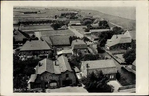 Ak Andijk Medemblik Nordholland Niederlande, Luftaufnahme