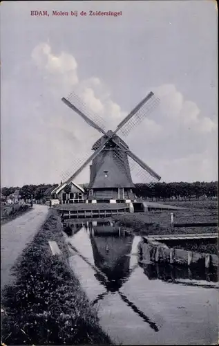 Ak Edam Volendam Nordholland Niederlande, Windmühle am Zuidersingel