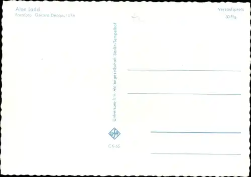 Ak Schauspieler Alan Ladd, Portrait, Autogramm