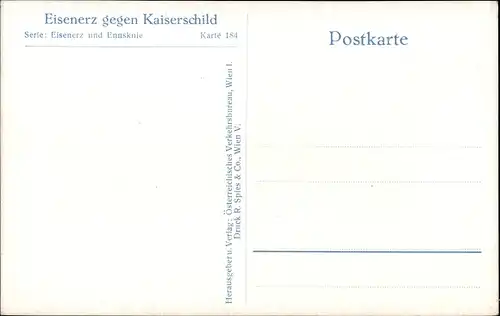 Ak Eisenerz Steiermark, Teilansicht, Kaiserschild