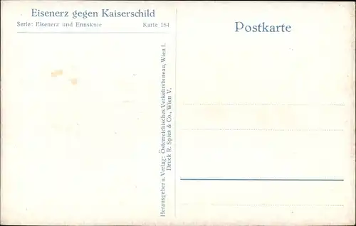 Ak Eisenerz Steiermark, Teilansicht, Kaiserschild