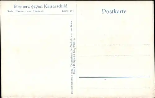 Ak Eisenerz Steiermark, Teilansicht, Kaiserschild