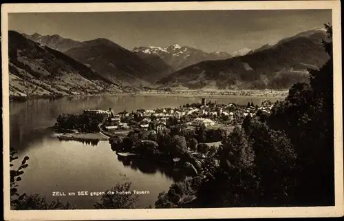 Ak Zell am See in Salzburg, Gesamtansicht, Hohe Tauern