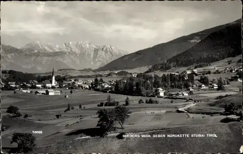 Ak Mieders in Tirol, Gesamtansicht, Nordkette Stubai